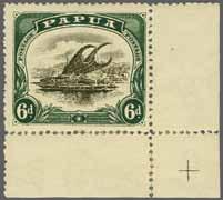 14 on thin paper, a fine used block of four, cancelled by SAMARAI / PAPUA cds's (Aug 30, 1908) in black. Scarce Gi = 360+.