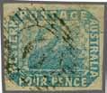 blue, a fine used horizontal pair in a deep shade, large margins all round, (Group B), Stone 1, positions 126-127, with pre-printing horizontal Paper Fold, tied to small piece by mute obliterators in
