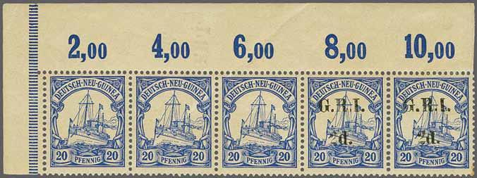 221 Corinphila Auction 23 November 2017 219 A settlement in New Guinea 6729 6729 2 d. on 20 pf.