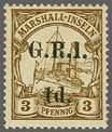 221 Corinphila Auction 23 November 2017 231 1915, Provisional Issue/GRI and Value 6 mm apart 6766 6766 1 d. on 3 pf.