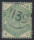 x891 892 897 #124 1891 1 green Queen Victoria, Watermark Crowns, used with oval registration postmarks and fi ne