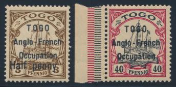 ...Scott U$450 Togo (British Occupation) x941 941 ** #78S/87S 1938 ½d to 10sh KGVI and Salt Industry with Diagonal SPECIMEN