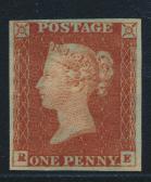 Noted two numbered Maltese Cross cancels (#7 on stamp and #8 on cover), ten Penny Reds from Penny Black plates, etc. There are about 250 stamps in all with some pairs and a sheet margin copy.