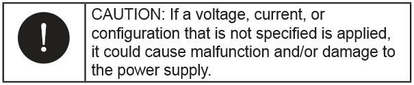 required). This function requires the use of a DC power supply external to the SWF series power supply.