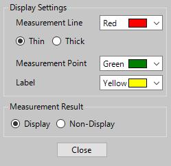 You cannot change the cross section during area measurement. To zoom the image, click the measurement point with checking [Zoom and place] checkbox.