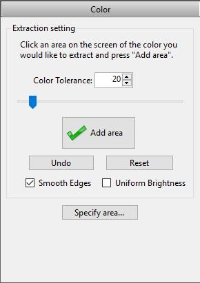 Note that the [Undo] button becomes inactive if go back from the adjust area shape step to the specify area step. To clear the settings, click the [Reset] button.