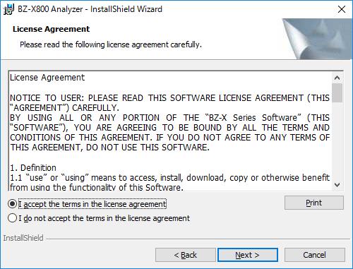 1-5 Installing the Analyzer Software Insert the Analyzer CD-ROM in the drive, and follow the instructions for installation. Point Install this application on the PC specified by Keyence.