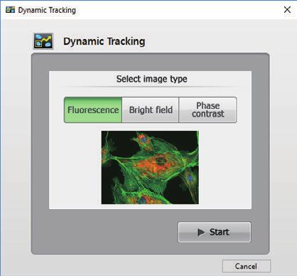 Starting Dynamic Tracking 1 Click the [Dynamic Tracking] icon in the toolbar (large). Alternately, Select [Dynamic Tracking] from the [Time Lapse] menu.