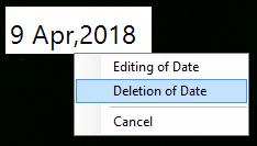 Moving the date Move the displayed date. 1 When the mouse is placed on the date displayed on the image, the mouse pointer changes to. 2 Drag the date to where you want it.