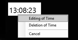 Moving the time Move the displayed time. 1 When the mouse is placed on the time displayed on the image, the mouse pointer changes to. 2 Drag the time to where you want it.