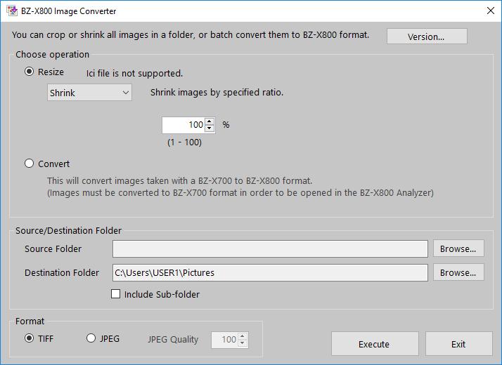 Changing the file size using the Image Converter 1 Double click the Image Converter icon. 2 Select the [Resize] checkbox for [Choose operation].
