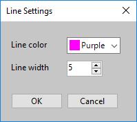 Set the line color and thickness, and click [OK].