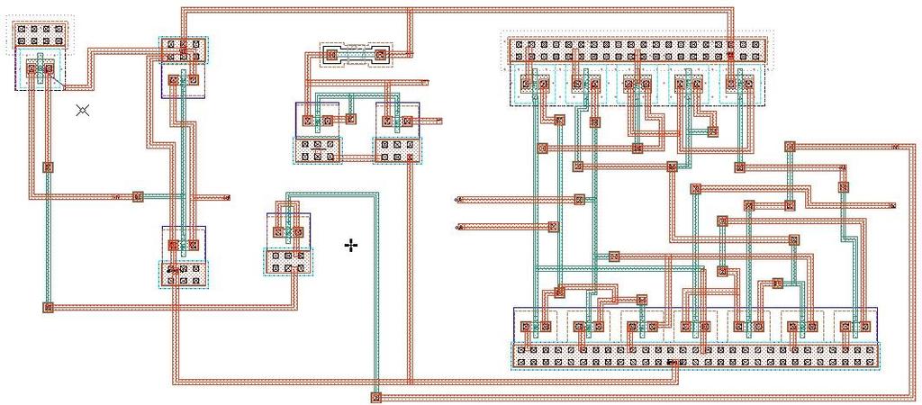 Fig. 2 Schematic of VTC Fig. 3 Schematic of Comparator The layout of the VTC circuit is seen in Fig.5. Fig.4 Schematic of falling-edge pulse generator Fig. 5 Layout of VTC circuit B.