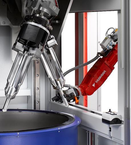 STREAM FINISHING MACHINE SF-4 For tabletting tools The process: The tools are inserted on small pallets into the robot cell directly after cylindrical