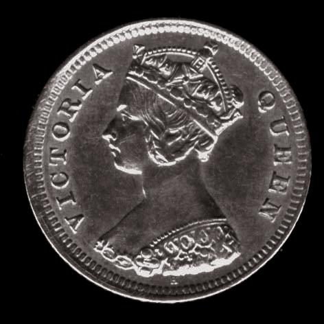Modern Dime Size Silver Coins of the World HONG KONG BIRMINGHAM MINT 1872 88,000 1873 128,000 1874 200,000 1875 200,000 1876 480,000 1877 240,000 1880 300,000 1882 500,000 1883 250,000 1889 2,100,000