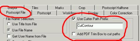 Advanced... In PostScript File tab, enable "Use Cutter Path Prefix".