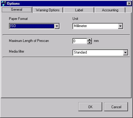 Setting preferences When working with Océ Colour Copy, you can select the type of paper format, units, or warning messages to display.