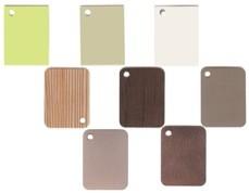 same laminate, unless noted otherwise 25 standard colors; satin and gloss