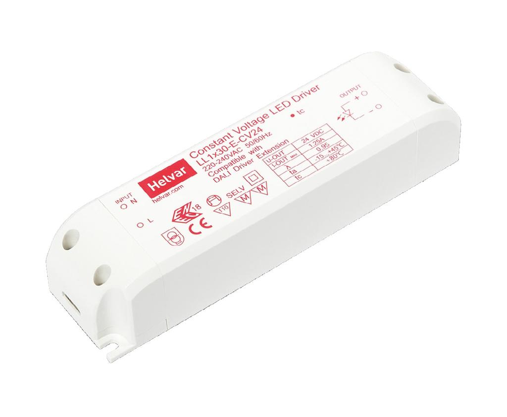 300mm 40mm 30mm Protection: short circuit / overload / over temperature Constant voltage LED driver Ideal for cove lighting and suspension fittings.