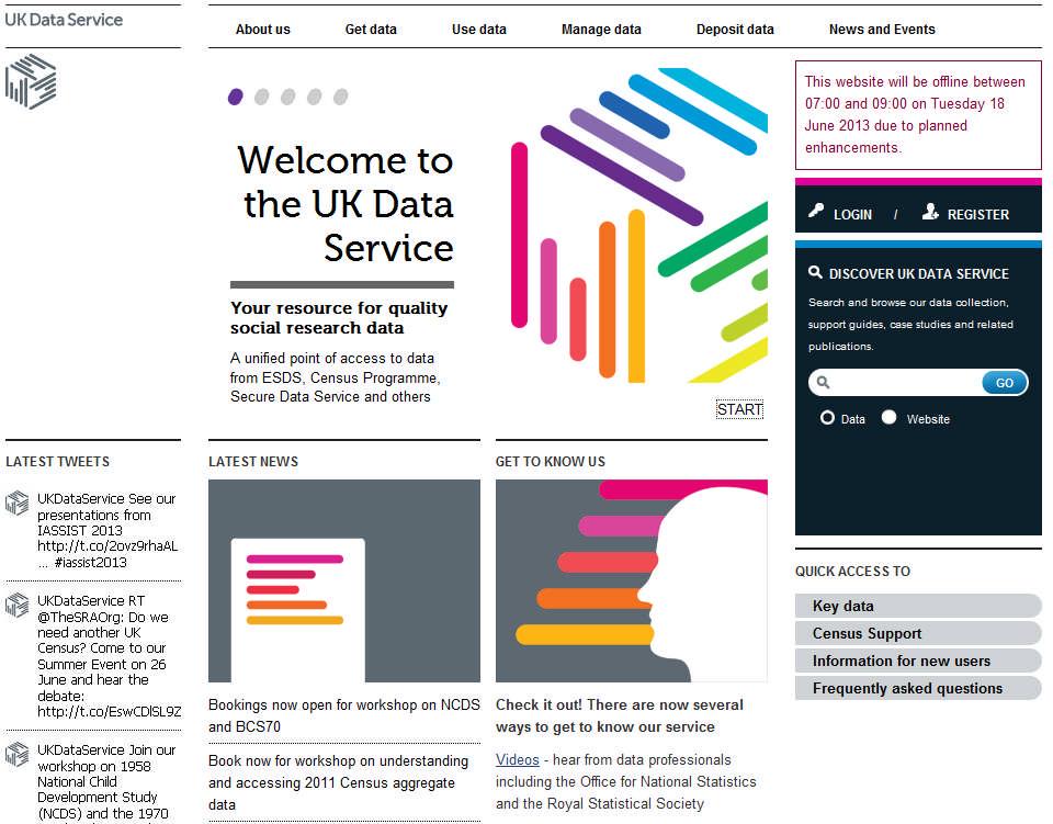 UK Data Service website: