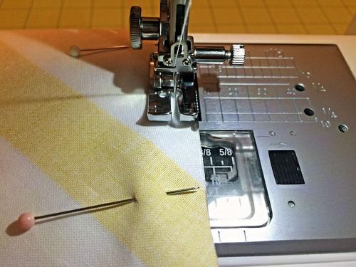 4. Press the seam allowance open and flat from both the back and the front. You have created an even larger triangle. 5.