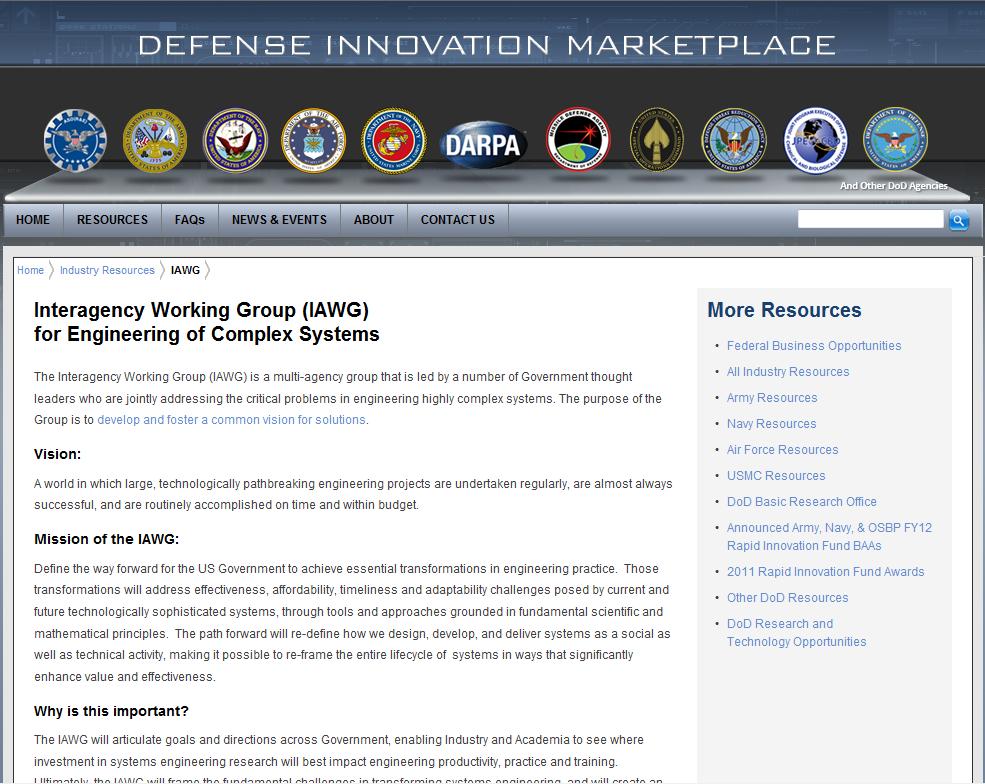 Defense Innovation Marketplace Inter-Agency Working Group Resource Page NDIA SE