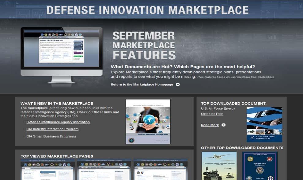 Defense Innovation Marketplace: Industry Resources Improve Industry Understanding of DoD Needs Marketplace: Resources for Industry DoD Roadmaps; Investment Strategy Business Opportunities