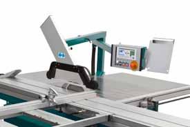 control panel Motorised adjustment of rip fence Clamping of rip fence from the operating position as well as