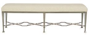 SANTA BARBARA INDEX 385-509 METAL BENCH W 60 D 18 H 19 in. W 152.40 D 45.72 H 48.26 cm. Fabric shown: B356 Upholstered seat. No welt or nailhead trim.