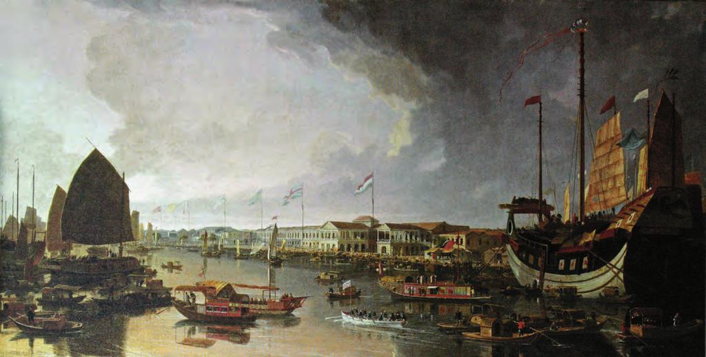 6 Bustling Scene of the Port of Canton Oil painting by William Daniell Height 94 cm, width 182 cm National Maritime Museum Collection, London The Guangzhou (Canton) system instituted during the