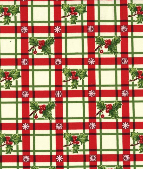 SC5333 BRIGHT WHITE COTTON COUTURE 4-7/8 YARDS CX8389 WINTER HOLLY-DAY PLAID 1-1/8 YARDS