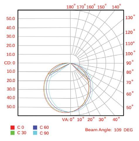 Quantum 2 ANGLED 1005 Photometrics Polar Candela Distribution Illumination at a Distance Illumination at a Distance Beam Spread: 107