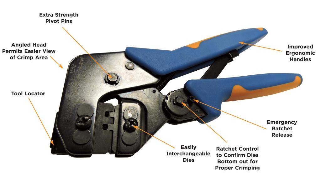 Characteristics of a Commercial Crimping Tool Every Commercial grade hand tool incorporates features for long lasting performance and ease-of-use.