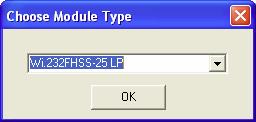 232FHSS-25-R TM Users Manual for more information on the register settings. 3.1. Module Selection The RK-Wi.