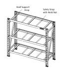 10 DXST4500 SHELF SUPPORT AND SAFETY STRAP INSTRUCTIONS ASSEMBLY Note: There are two (2) Safety Straps with Weld Nuts and three (3) Shelf Support Straps for every set of crossbeams.