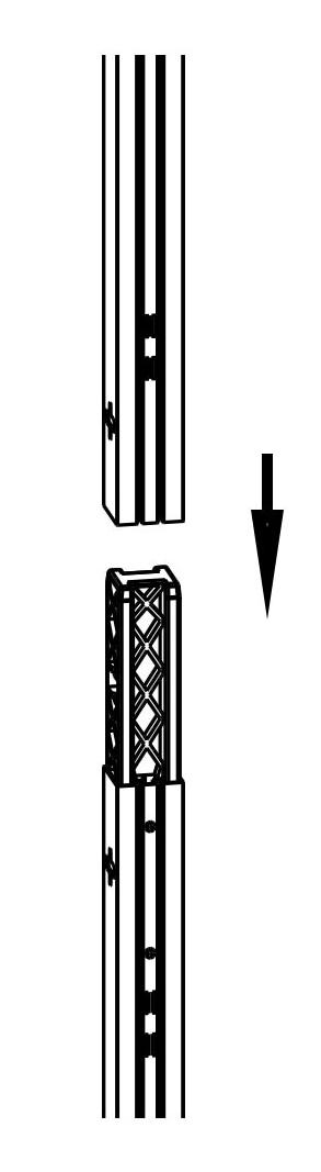 Top Frame Vertical Installation. Locate top vertical poles and stack openside of tube into bottom vertical. Vertical Pole Top X Top Horizontal Installation. Identity horizontal tubes.