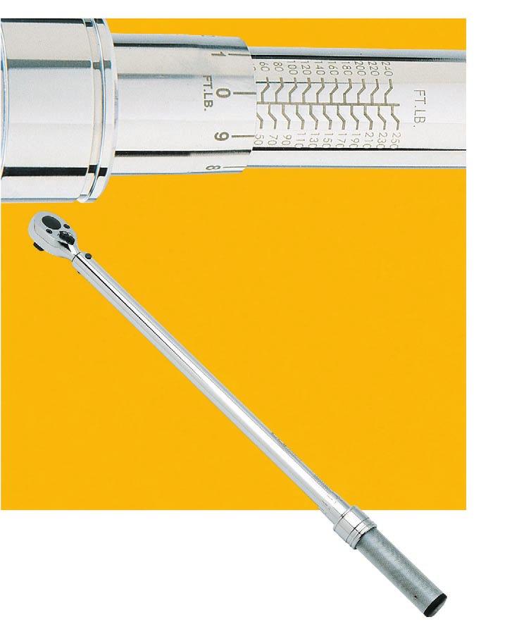 Metal Handle English Scale The metal handle series offers the user a rugged, industrial strength torque wrench able to withstand the rigors of professional use.