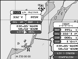 Figure 7.4a - Navigating to Cursor Example 5. Now the GPS Chart Plotter shows a bearing line between the vessels location and the destination point.