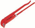 480/6 Pipe wrench 90, Swedish pattern surface finish: red lacquered serrated jaws with induction hardened teeth made according to standard DIN 5234 form A 483/6 Grip pipe wrench surface finish: red