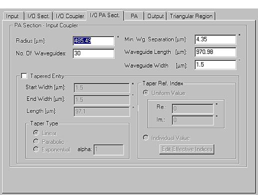COMPONENT LIBRARY LESSON 3: EDITING THE WDM DEVICE GEOMETRY Action In the WDM Device Properties dialog box, click the I/O PA Section tab.
