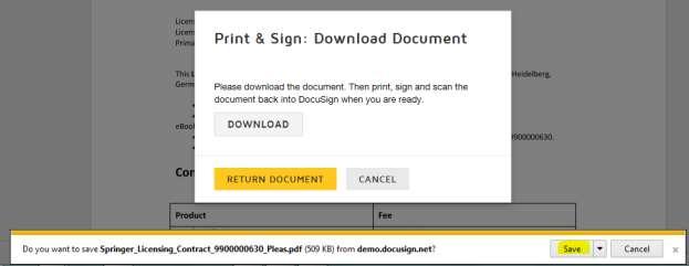 11 Button Print & Sign In case that you refuse to sign the contract electronically for any valid reason, you can print out the contract and hand-sign it by clicking on Print & Sign.
