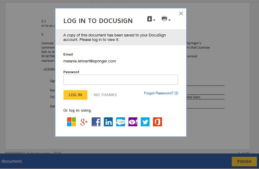 9 DocuSign Account: After clicking on the