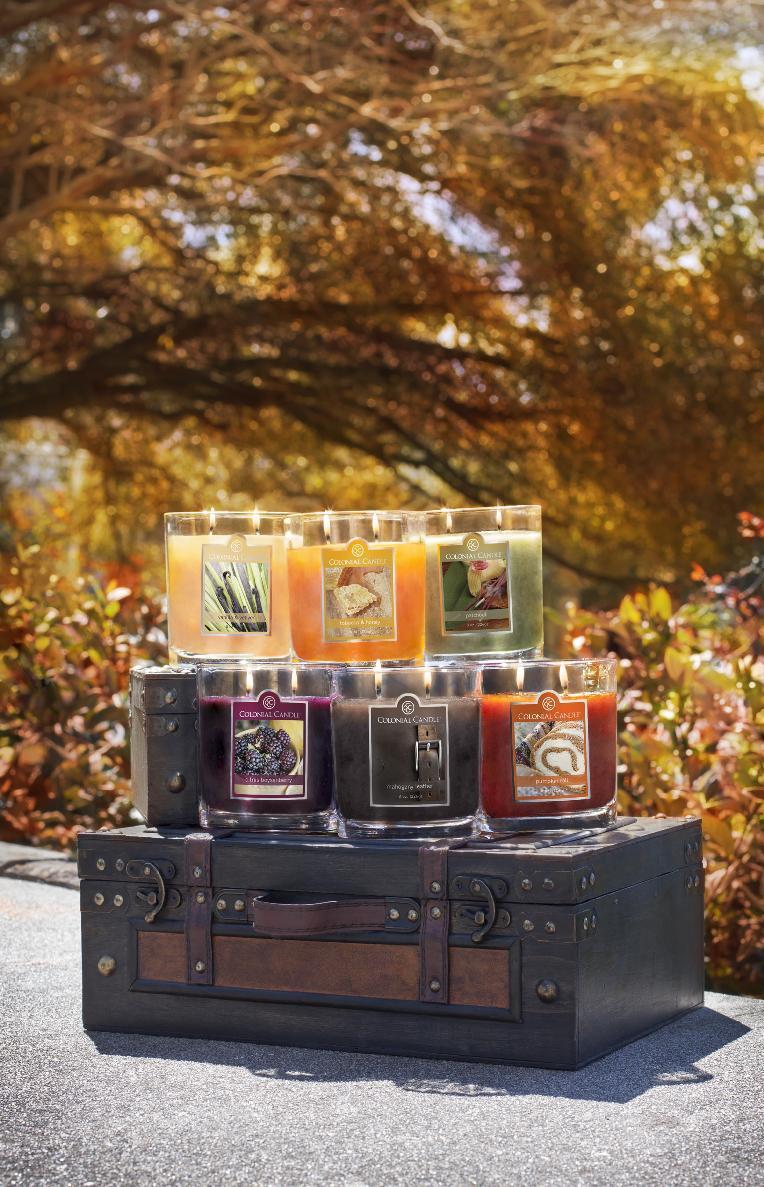 Fall collection Wrap yourself in the rich, warm scents of autumn. Traditional scents are paired with some unexpected twists to create a new spin on everyone s favorite fall classics.