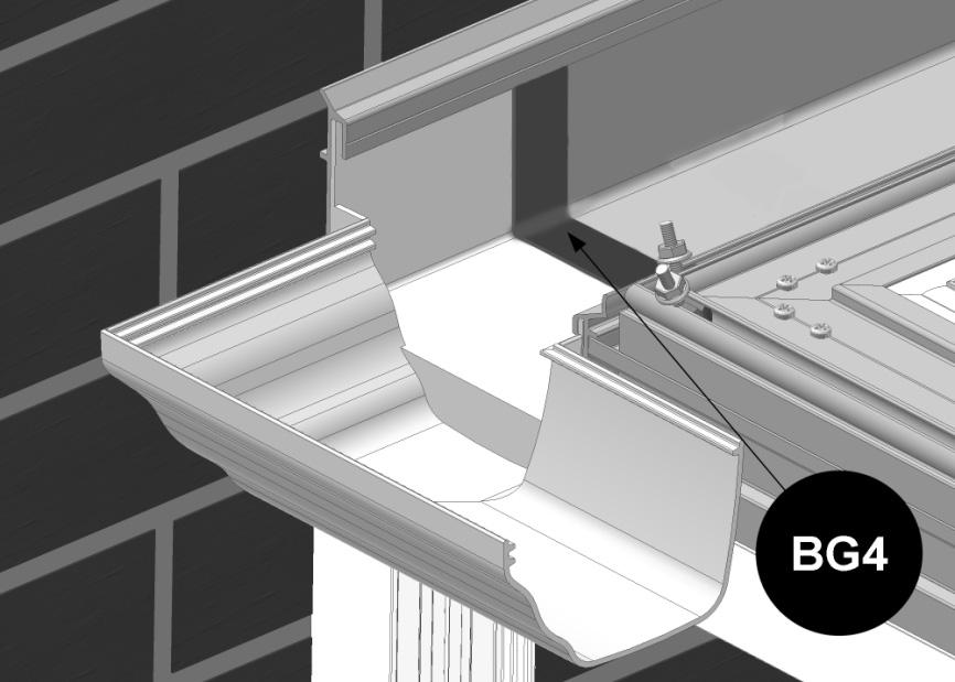 Though the images show the 90 box gutter adapter (BG3) follow the same procedure even if your roof has a different box gutter adapter. Remove the backing of the special box gutter sealing tape (BG4).