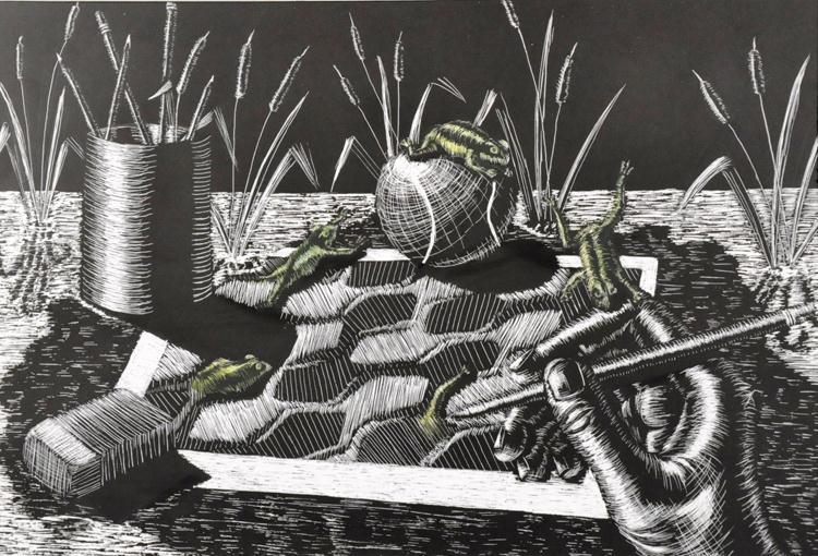 Warm up: Describe the background. Today s Objectives: Continue your scratchboard Ms.