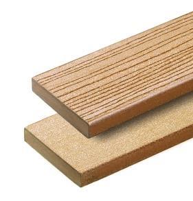 New square-edge provides well-defined deck line Cedar TwinFinish Plank with Cedar Ornamental Rail Dense, solid plank is rigid,