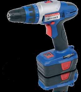 POWERPLUS DESIGNED AND MARKETED BY VARO plus Cordless Drills POWERPLUS DESIGNED AND MARKETED BY VARO 2X BATTERY 2X BATTERY 6 drills 6 bits + magnetic bitholder 6 drills 6 bits + magnetic bitholder 6