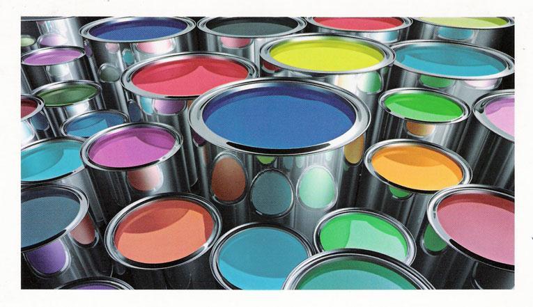Paint is made of pigment, powdered color, compounded with a medium or vehicle, a liquid that holds the particles of pigment together without dissolving them.