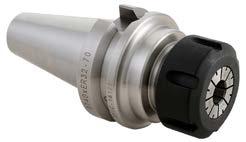 BT40 Precision ER CoolFLEX Toolholders Balanced to 25,000 RPM at G2.5 Coolant-thru spindle or thru flange (DIN B) T.I.R. 0.