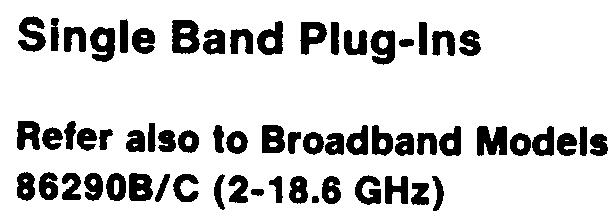 8 (h,d] Single Band Plug-Ins Refer also to Broadband Models 86290B/C (2-186
